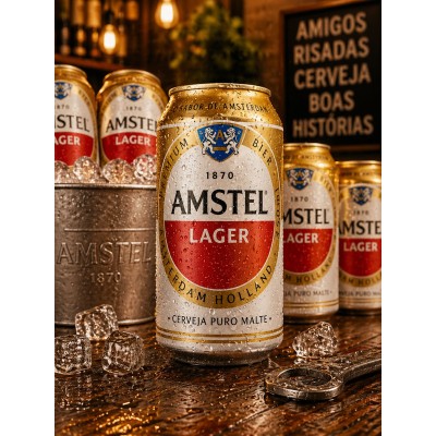 CERVEJA AMSTEL PURO MALTE 350ML CX12 - DG Distribuidora