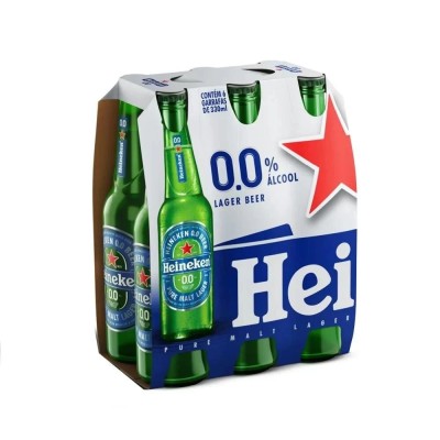 CERVEJA HEINEKEN LONG 00 6X330ML - DG Distribuidora