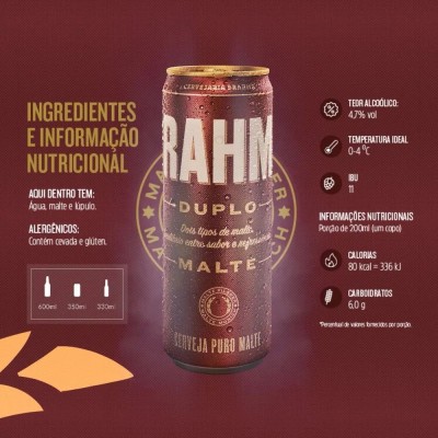 CERVEJA BRAHMA DUPLO MALTE 350ML CX12 - DG Distribuidora