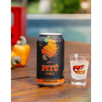 AGUARDENTE PITU CAJU LATA 350 ML  C/12