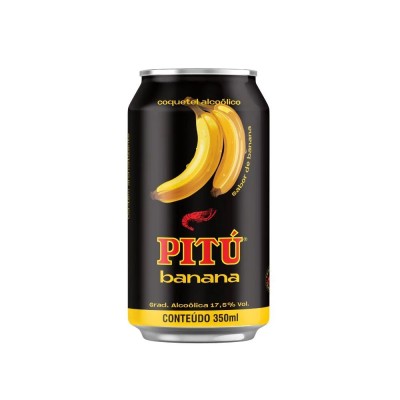 AGUARDENTE PITU BANANA LATA 350 ML  C/12