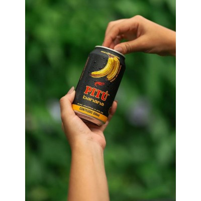 AGUARDENTE PITU BANANA LATA 350 ML  C/12