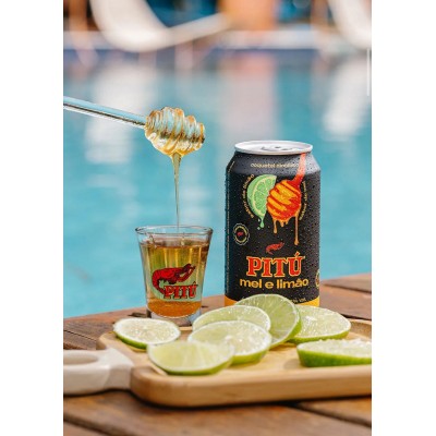 AGUARDENTE PITU MEL E LIMAO 350 ML  C/12 - DG Distribuidora