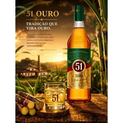 AGUARDENTE 51 OURO  965ML - DG Distribuidora