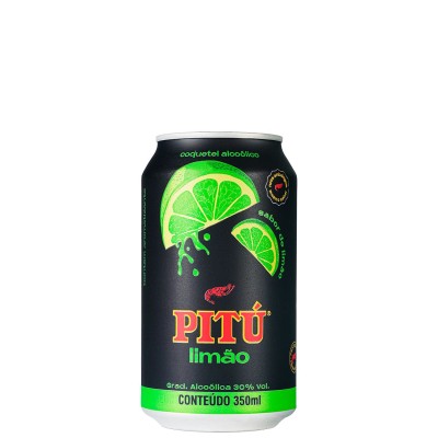 AGUARDENTE PITU LIMAO LATA 350 ML  C/12 - DG Distribuidora