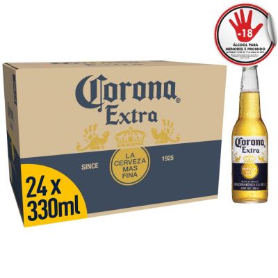 CERVEJA CORONA EXTRA  LN 330ML CX C/ 24 - DG Distribuidora
