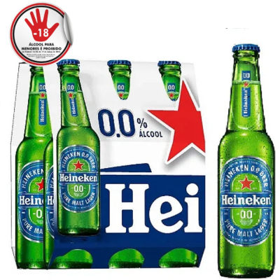 CERVEJA HEINEKEN LONG 00 6X330ML - DG Distribuidora