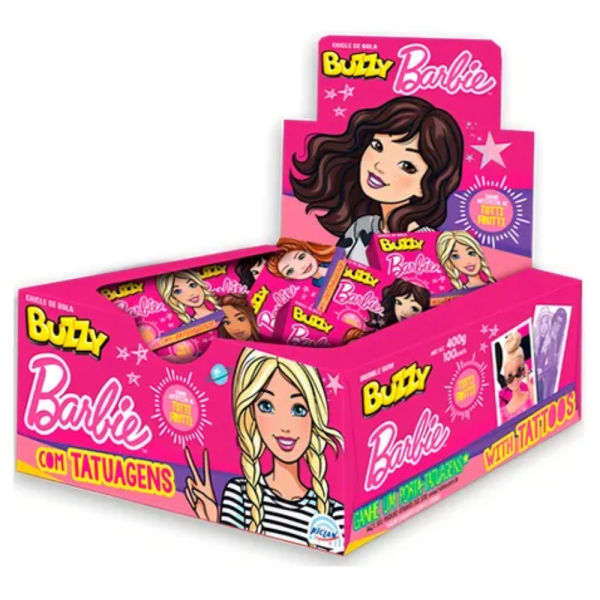 CHICLE BUZZY BARBIE TATOO TUTTI FRUT C/ 100