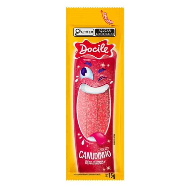 DOCILE CANUDINHO MORANGO AZEDINHO 15G CX12