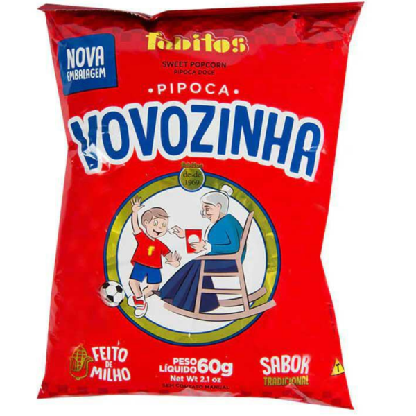 FABITOS PIPOCA VOVOZINHA DOCE 10 X 60G