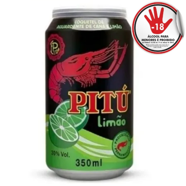 AGUARDENTE PITU LIMAO LATA 350 ML  C/12