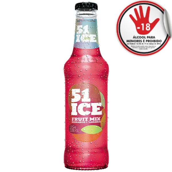ICE 51 FRUIT MIX  MORANGO E LARANJA 275ML C/6