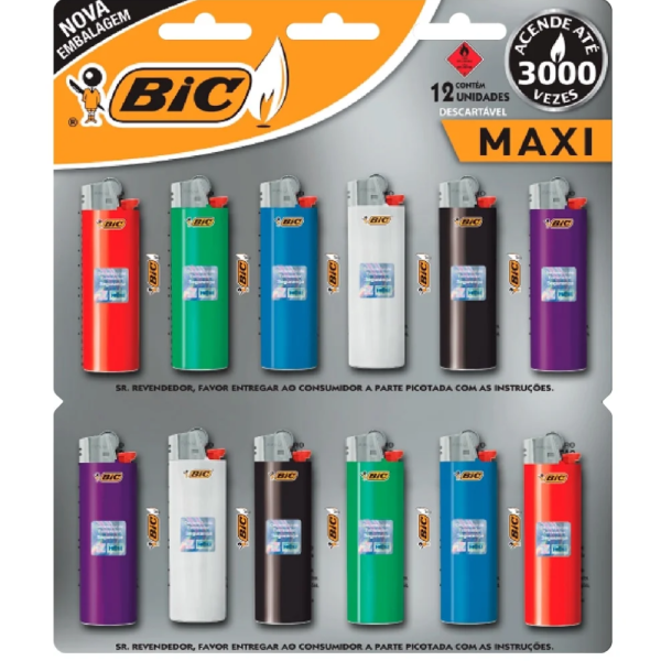 ISQUEIRO BIC MAXI 12 UNID