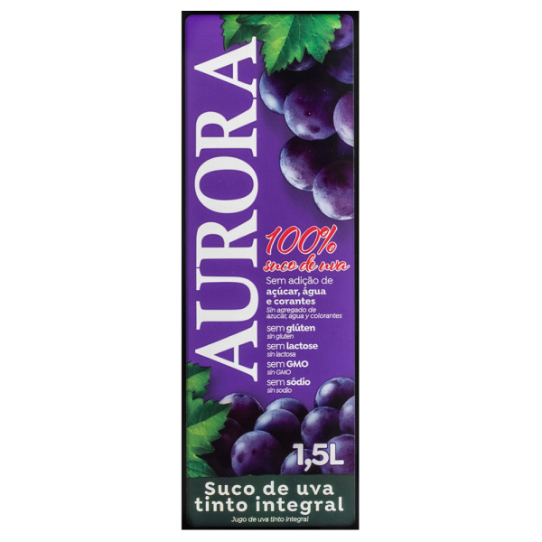 SUCO AURORA DE UVA TINTO INTEGRAL 1,5L CX C/6