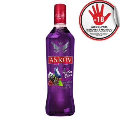VODKA ASKOV  FRUTAS ROXAS  900ML - DG Distribuidora