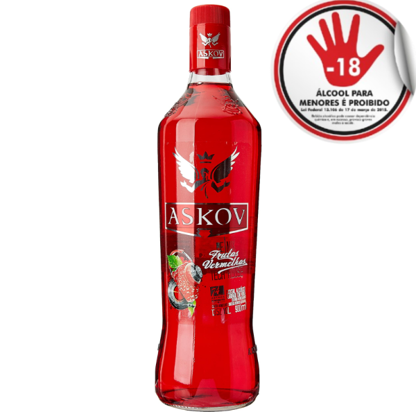 VODKA ASKOV  FRUTAS VERMELHAS   900ML
