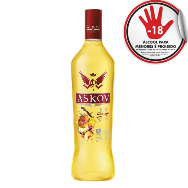 VODKA ASKOV PESSEGO 900ML
