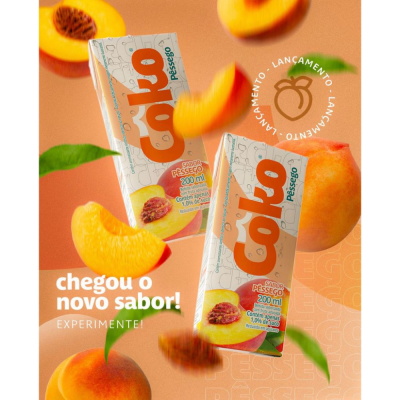 AGUA DE COCO COKO PESSEGO 200ML C/27 - DG Distribuidora