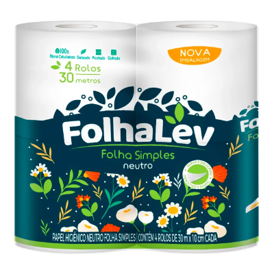 PAPEL HIG FOLHALEV FD  30M PCT  C/4 - DG Distribuidora