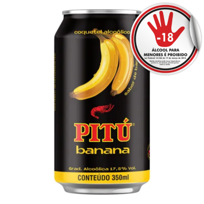 AGUARDENTE PITU BANANA LATA 350 ML  C/12