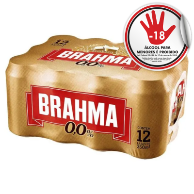 CERVEJA BRAHMA CHOPP ZERO 350ML  CX12