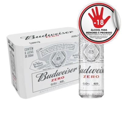 CERVEJA BUDWEISER ZERO   350ML CX C/ 8