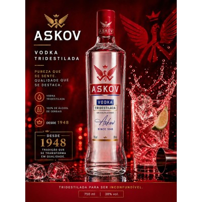VODKA ASKOV  900ML - DG Distribuidora