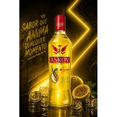 VODKA ASKOV MARACUJA  900ML - DG Distribuidora