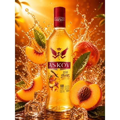 VODKA ASKOV PESSEGO 900ML - DG Distribuidora