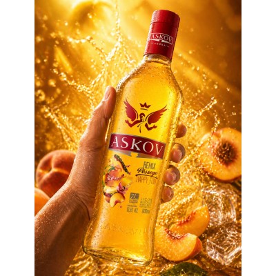 VODKA ASKOV PESSEGO 900ML - DG Distribuidora