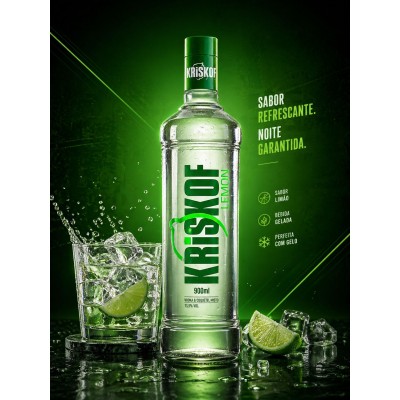 VODKA KRISKOF LEMON 290ML - DG Distribuidora